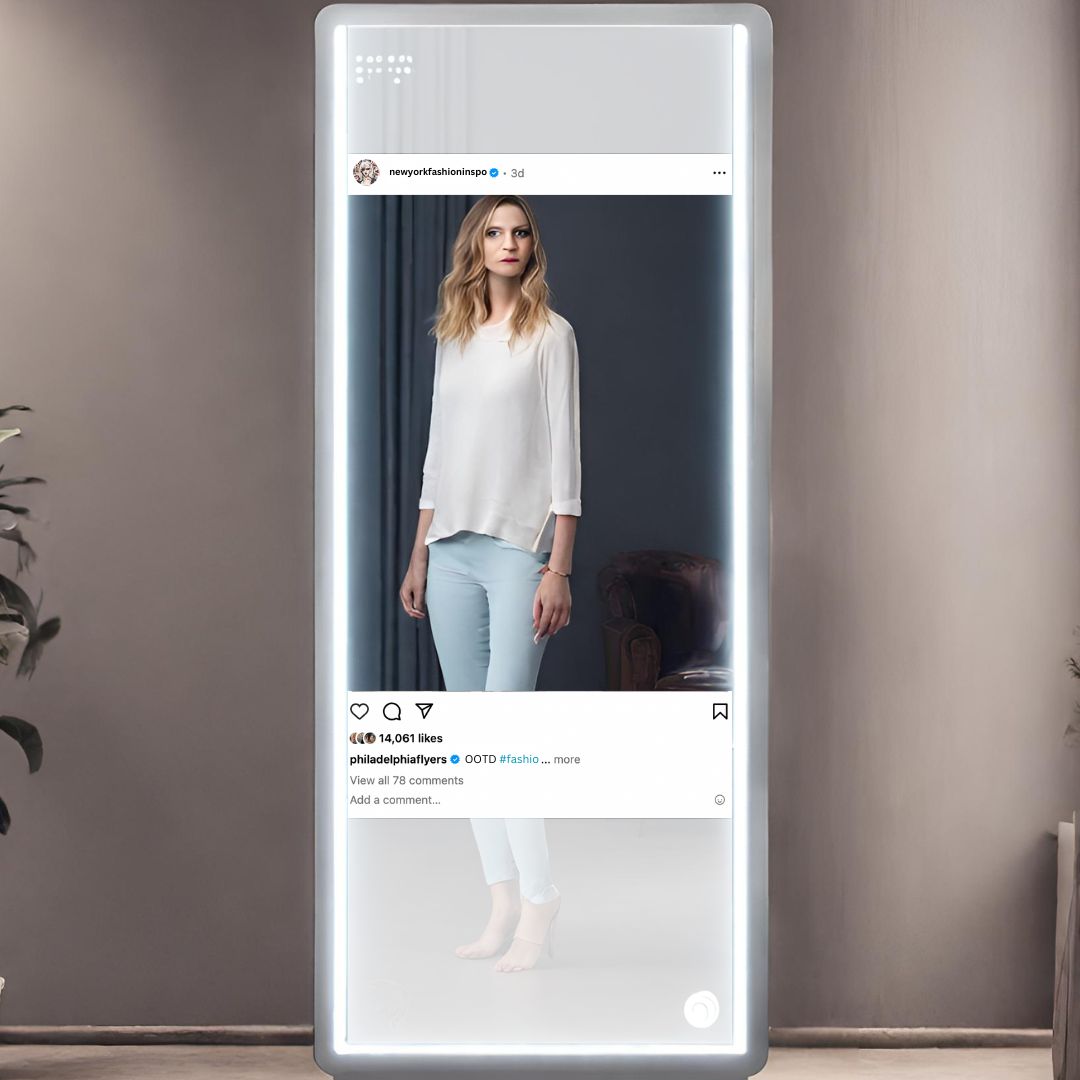 Instagram post on mirror